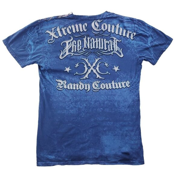 Xtreme Couture T-Shirt AOP Y2K Randy Natural MMA Eagles Fleur De Lis Large - Picture 3 of 10
